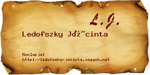 Ledofszky Jácinta névjegykártya